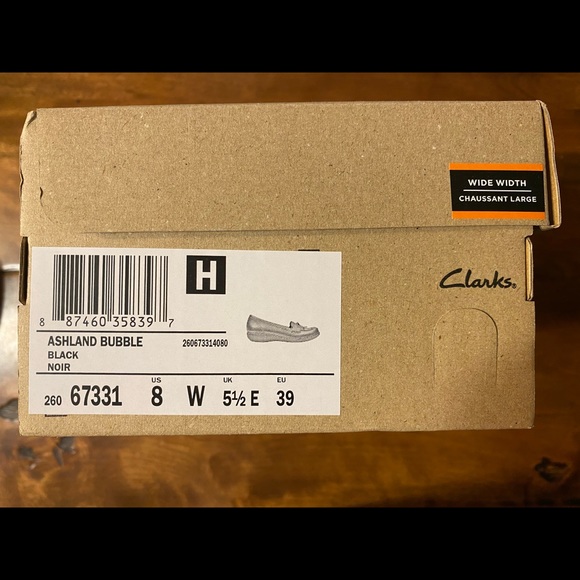 Clarks - black leather Ashland Bubble size 8W - Picture 3 of 3